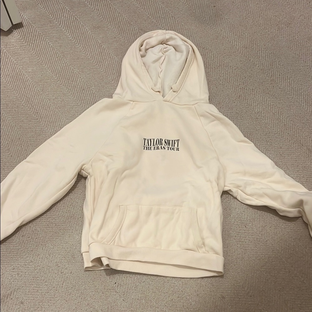 Taylor Cream Hoodie with Tour Print